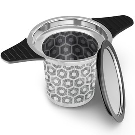 Infusor de te Reinmoson de acero inoxidable 304 y silicona de grado alimenticio con malla extrafina para té suelto, filtros de té para hojas sueltas aptos para café, rooibos, etc