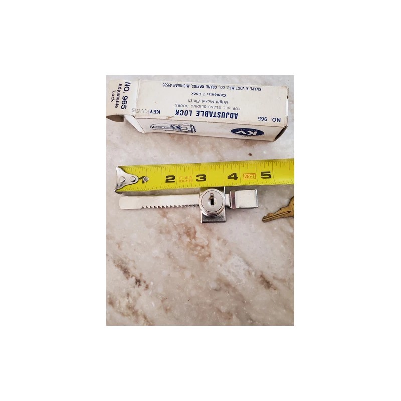 Knape & Vogt Adjustable Sliding Door Lock Zinc 3-3/8" 965