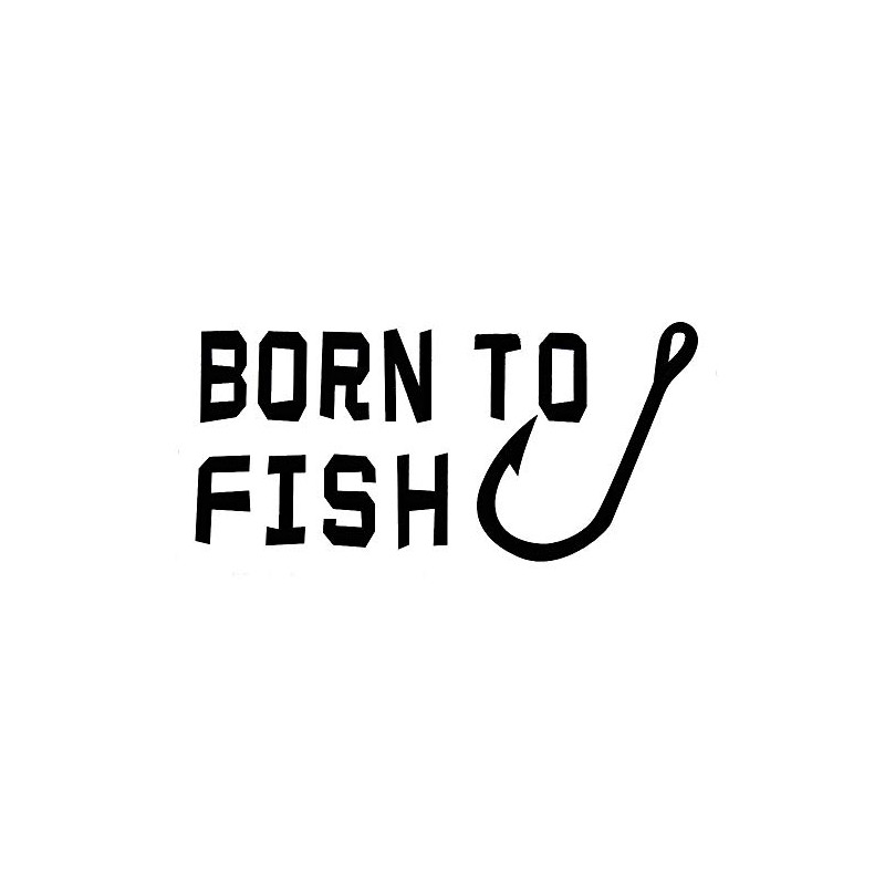 K's Novelties Born to Fish Hook White Black Decal Bumper