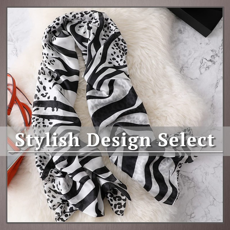 ONE LIMITATION SF003 Women's Scarf, Large, Leopard Pattern, Stylish, Stole