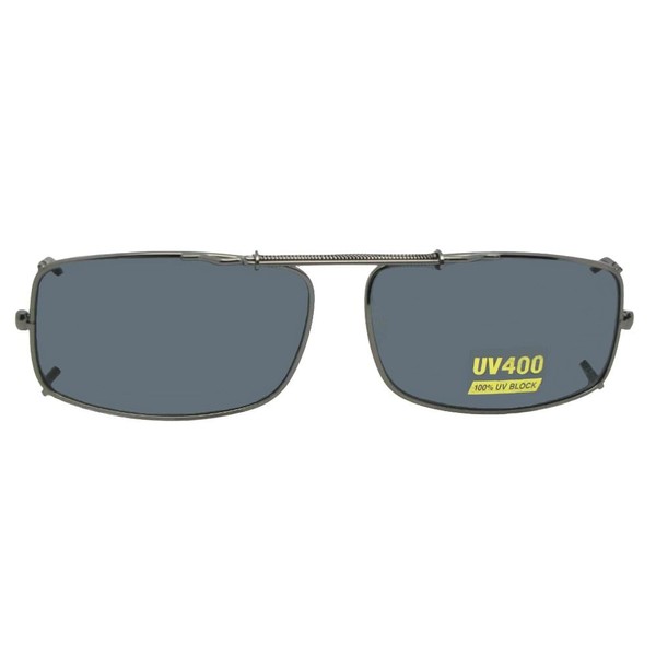 Slim Rectangle Non Polarized Clip on Sunglasses for Men and