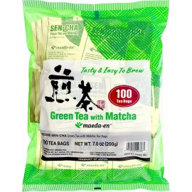 Maeda-en Sencha Green Tea with Matcha 7 oz. (2g x 100 Tea Bags) Product of Japan