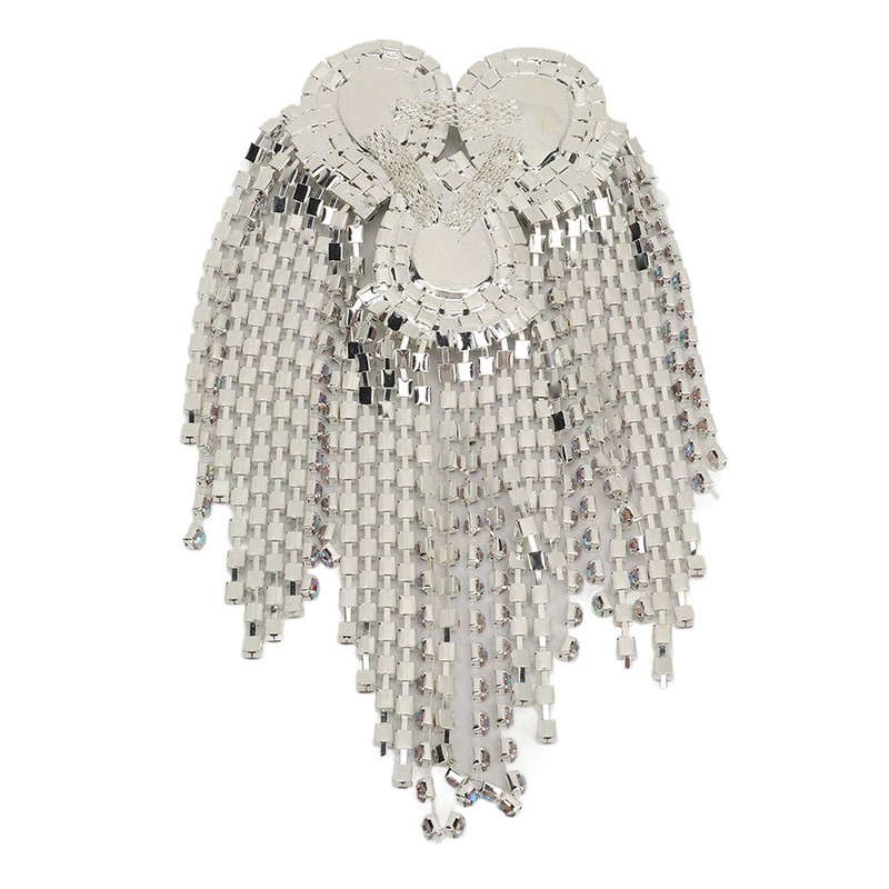 Rhinestone Tassel Shoulder Epaulet Decorative Shoulder Board Badge DIY Exquisite