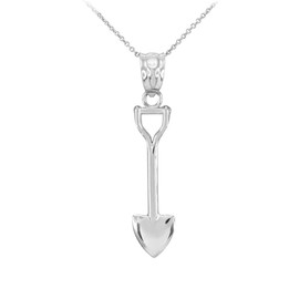 High Polish 925 Sterling Silver Shovel Pendant Necklace, 16"
