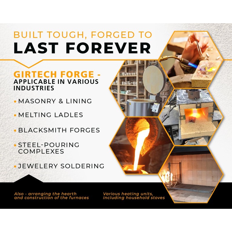 GIRtech Heavy Duty Refractory Fire Bricks for Forge 3200F -