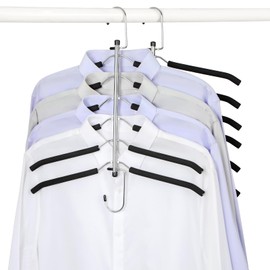 TOPIA HANGER Clothes Hanger Space Saving, 6 Tier Shirt Coat Hangers Space Saving No Bump Shoulder Hangers with No Slip Foam Padded Hangers Closet Organizers and Storage for Men and Women 2 Pack-CT64B