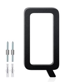 SpNo1-MS 5 Inch Floating Aluminum House Address Numbers Letters, Modern Metal House Numbers for Outside, Black Metal Door Address Letter and Number for Home Garden Office Apartment (Q)