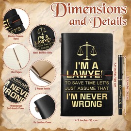 Zhanmai 2 Pcs Lawyer Gifts for Women Men, I'm a Lawyer Inspirational Lawyer Christmas Birthday Gifts Office Leather Journal with Ballpoint Pen Set, Graduation Birthday Appreciation Gifts
