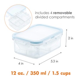 LOCK & LOCK Purely Better Tritan Container/Rectangle Food Storage Bin, 12 Ounce, Clear