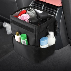 Universal Car Bin Trash Can with Lid Waterproof Storage Dustbin Travel Rubbish Back Seat Waste Basket Box Bag Organiser Bag Pocket car Accessory Interior