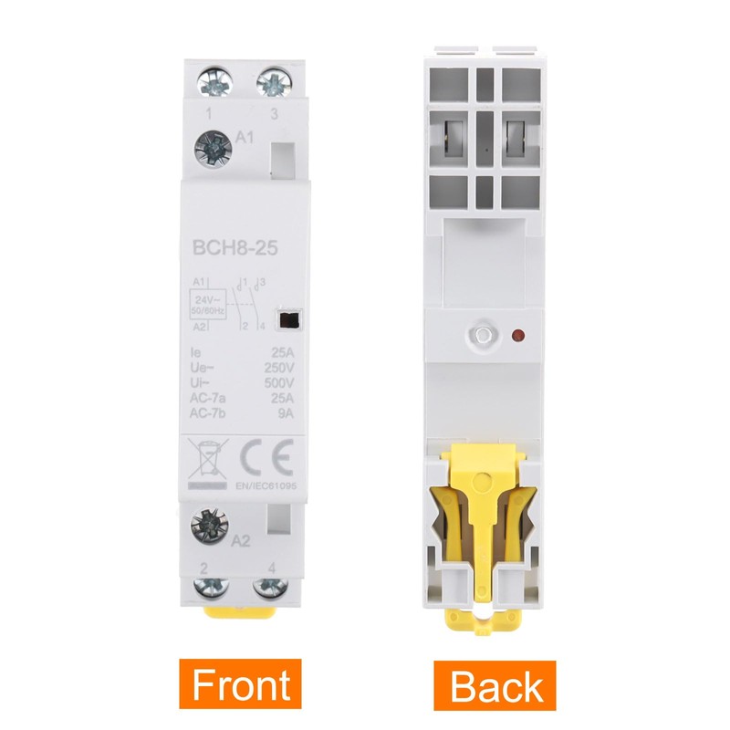 sourcing map AC Contactor 25A 2 Pole 2NO 24V Load