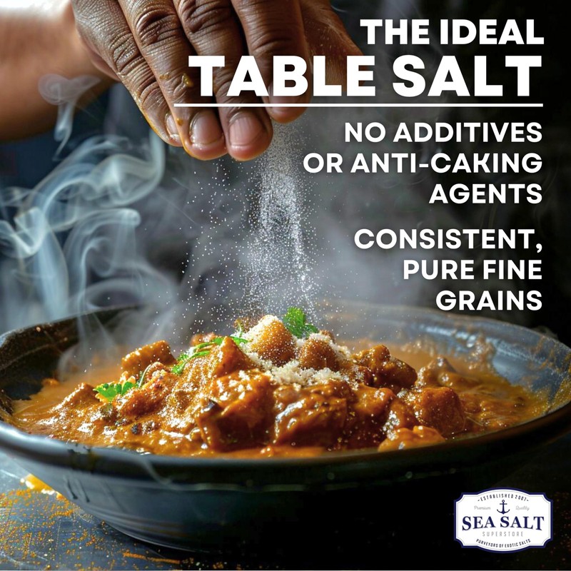 Fine Grain Sea Salt for Baking, Pure Non-Iodized Baja Table