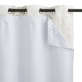 KGORGE White Blackout Curtain Liners - Thermal Insulated Rod Pocket Curtains for 95 inch Long Curtains/Bedroom Window, Hooks Included, W 27" x L 92" per Panel, 1 Pair, Grayish White