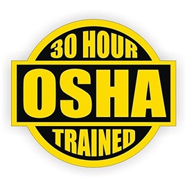 StickerDad® 4pack 30 Hour OSHA Trained - Size: 2" Round Color: Yellow/Black - Full Color Printed Sticker for Hard Hat, Helmet, Windows, Walls, Bumpers, Laptop, Lockers, etc.