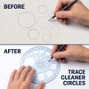 White Round Protractor 360 Degree, Plastic Full Circle Template, 16