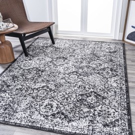 JONATHAN Y MDP205B-3 Modern Boho Vintage Trellis Bohemian Indoor Area-Rug Country Easy-Cleaning Bedroom Kitchen Living Room Non Shedding, 3 ft x 5 ft, Black,Ivory