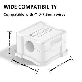 6 Pack Kailfee Magnetic Cable Clips - Smooth Adjustable Strong Magnet Adhesive Wire Organizer - 7.5mm Slot for All Cords - Ideal for Under Desk, Home, Office & Car - 6 pc White