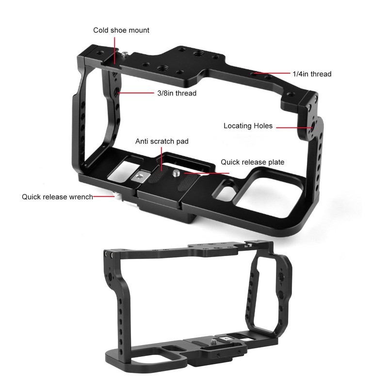 Camera Cage Kit with Quick Release, 1/4 and 3/8 Threads,