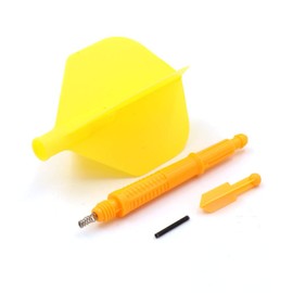 CUESOUL Koff AK6 Standard Dart Stem with AK4 Moulded Flights,D Size with Yellow Color,Set of 3 pcs