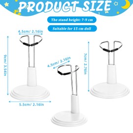 TOYANDONA 4pcs Doll Stand Action Figure Stand Portable Teddy Bear Stand for Mini Dolls