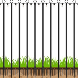 10 Pack String Light Poles,Poles for Outdoor String Lights 9 Ft Metal Poles with Fork for Outdoor String Lights,Outdoor Light Poles with Fork,Patio,Deck,Backyard