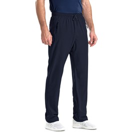 clothin Mens Workout Athletic Pants Elastic-Waist Drawstring Pants for Sport Exercise Travel,Quick-Dry,Stretchy,Navy,M(31-34W x 30L)