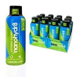 NanoHydr8 Nanohydr8 Workout Energy Drink with Nanotechnology for Fast Hydration and Electrolyte Recovery, 4 Ounce Shooter, Lemon Lime Extreme 12 Pack