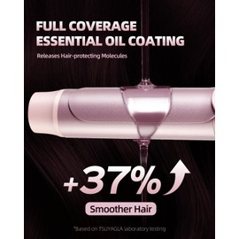 TSUYAGLA Large Hair Curling Wand, 1.6 Inch Big Barrel Curling Iron, 40 Million Ionic Ceramic Curler with 3 Temp, Auto Shut-Off, Long Barrel Curling Wand for Long Hair, Dual Voltage