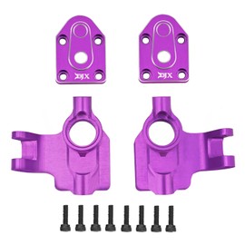 DJX CNC 7075 Aluminum Front Steering Knuckles Housing Inner & Outer Portal Covers for 1/18 Axial UTB18 Capra Buggy Axle Upgrade(Purple)