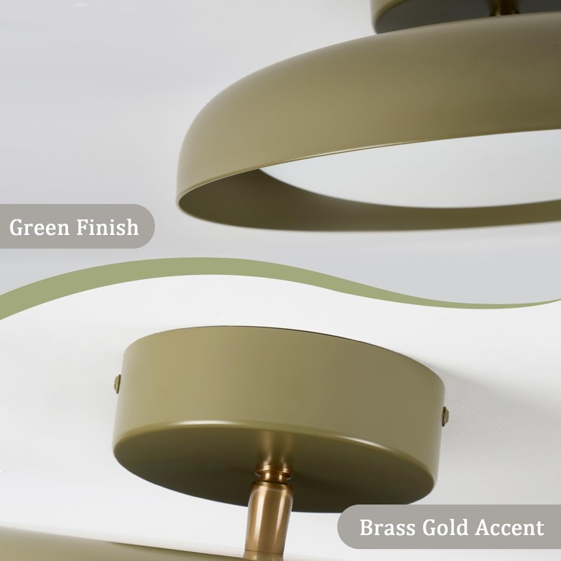 BISAMIYA Modern LED 12.6 inch Ceiling Light, Adjustable Semi Flush