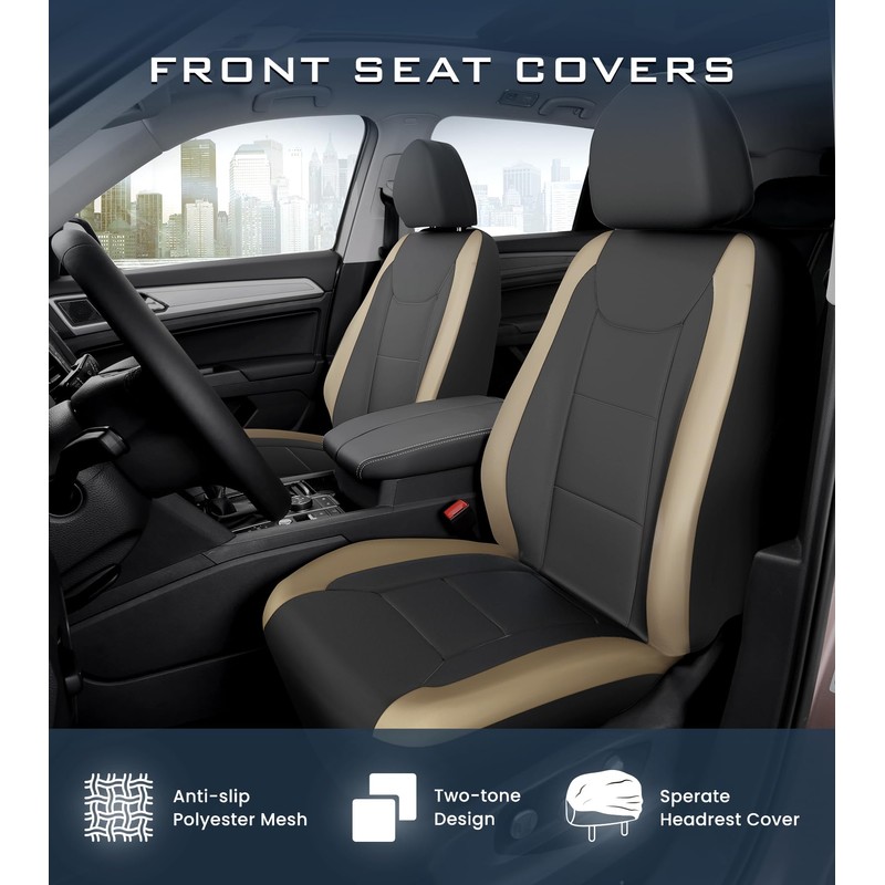 VALIHO Premium Waterproof Car Seat Cover Full Set, Front and