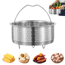 Kozdtiz 17,5 cm Inserto per cottura a vapore in acciaio inox 304, inserto per vaporiera per pentole, inserto per scolare per pentole, per pentole da cucina, pentole a pressione, per cuocere al vapore