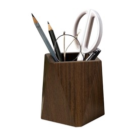 Sixfolo Wooden Pen Holder, Rhombusch Pen Holder Made of Walnut Wood, Vintage Pen Holder, Desk, Wood, Multifunctional Desk Organiser for Stationery, Make-Up Brushes, Offices