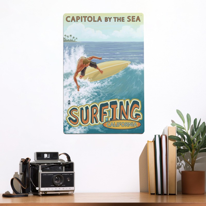 Lantern Press 12x18 Inch Metal Sign, Capitola, California, Capitola by