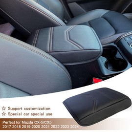 Areeyils Car Center Console Armrest Cover for Mazda CX5/CX-5 Accessories 2025 2024 2023 2022 2021 2020-2018,Armrest Cover Dog Seat Arm Rest Box Lid Protector(Orange LINE)