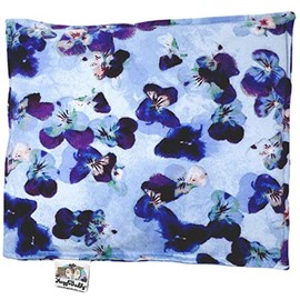 'NUGGLEBUDDY New! Microwavable Moist Heat & Aromatherapy Organic Rice Pack-Cold Pack. Gorgeous Blue Flannel Pansy Fabric! UNSCENTED!! Find Many More 'NuggleBuddy Choices by Searching NUGGLEBUDDY under