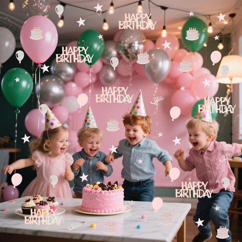 200 PCS Happy Birthday Confetti - Iridescent Glitter Party Confetti