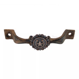 Unbranded Horseshoe Star Handle Copper Concho Door Drawer Pull Cast Iron Antique Style