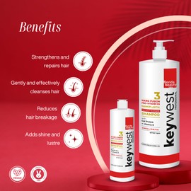 Keywest Professional Nanoplastia Sulfate Free Shampoo - 250ml | Suitable for All Hair Types | Enriched with Oat Protein + Vitamin E