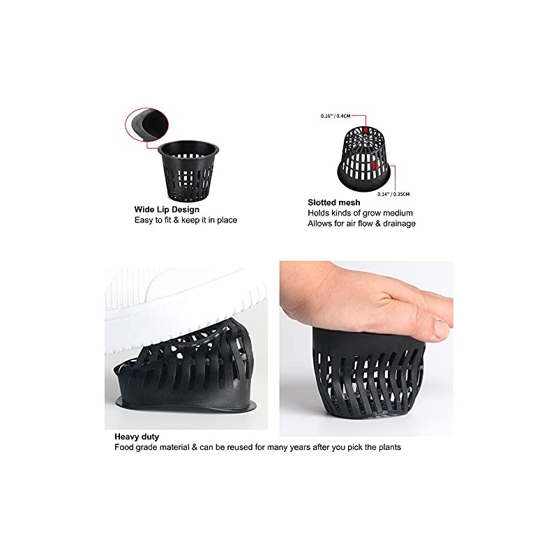 ORIMERC 2-Inch Net Pots for Hydroponics - 100 Pack with