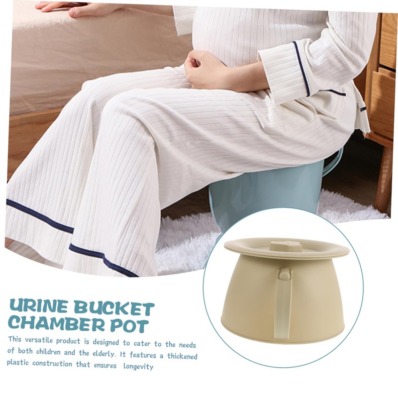 Ipetboom Sturdy Plastic Bedpan with Cover Urinal for Disabled Bedridden