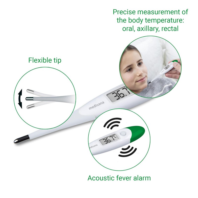 medisana TM 700 Termometro clinico digitale, Termometro con allarme febbre,