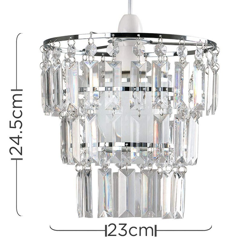 MiniSun Modern 3 Tier Ceiling Pendant Light Shade with Clear