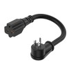12AWG Right-Angle Plug Adapter 90-Degree 15Amp to 20Amp 1FT, 15