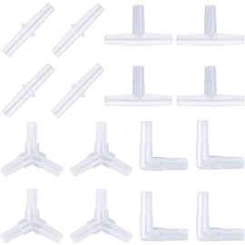 ZOYUBS Air Tube Connector, Y-Shaped, T-Shaped, L-Shaped, I-Type Fittings, Branching and Extension, 4 Types of Tube Connectors, Aquarium Tubes, Aquarium Air Valve, Aquarium Air Tube Branch, Aquarium