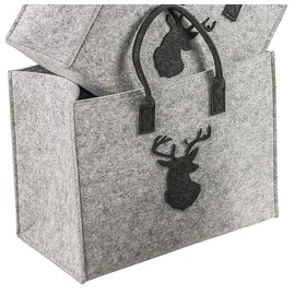 LaFiore24 High Felt Shopping Bag Shopper Festival Deer Large 42 x 22 x 33 cm