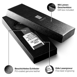 FABACH Love Keyring with Engraving Made of Leather - Ich liebe dich Keyring for Partner - Girlfriend Gift Love Boyfriend - Wenn aus dem Du und Ich ein Wir entsteht, When you and I create a we, Modern