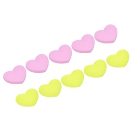 PATIKIL Tennis Vibration Dampener, 10 Pack Heart-Shaped Silicone Shock Absorber Racket String Damping for Tennis Racquet, Yellow, Pale Pink