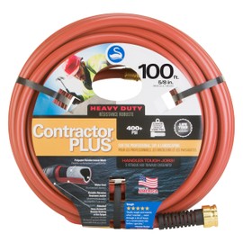 Swan Products SNCG58100 CONTRACTOR+ Commercial Duty Clay Water Hose with Crush Proof Couplings 100' x 5/8", Red