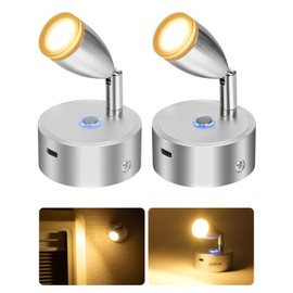 SUPAREE 12 Volt LED Lamps, Motorhome, Dimmable, 12 V, 12 V LED Lamp with USB, Motorhome with Touch Switch, 3000 K, Dimmable for Camper, Van, Caravan, Boat, Yacht (Acrylic Decoration, Pack of 2)